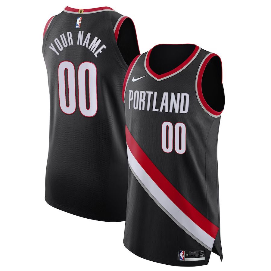 Men Portland Trail Blazers Nike Black Icon Edition Authentic Custom NBA Jersey->customized nba jersey->Custom Jersey
